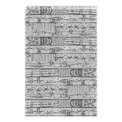 Black And White Hand Drawn Doodles Abstract Pattern Bk Shower Curtain 48  X 72  (small)  by dflcprintsclothing