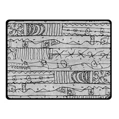 Black And White Hand Drawn Doodles Abstract Pattern Bk Two Sides Fleece Blanket (small) by dflcprintsclothing