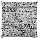 Black And White Hand Drawn Doodles Abstract Pattern Bk Standard Premium Plush Fleece Cushion Case (Two Sides) Front