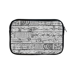 Black And White Hand Drawn Doodles Abstract Pattern Bk Apple Macbook Pro 13  Zipper Case by dflcprintsclothing