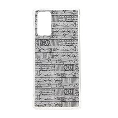 Black And White Hand Drawn Doodles Abstract Pattern Bk Samsung Galaxy Note 20 Tpu Uv Case by dflcprintsclothing