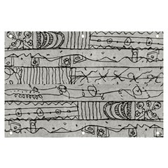 Black And White Hand Drawn Doodles Abstract Pattern Bk Banner And Sign 6  X 4 