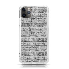 Black And White Hand Drawn Doodles Abstract Pattern Bk Iphone 11 Pro Max 6 5 Inch Tpu Uv Print Case by dflcprintsclothing