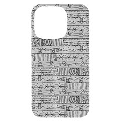 Black And White Hand Drawn Doodles Abstract Pattern Bk Iphone 14 Pro Black Uv Print Case by dflcprintsclothing