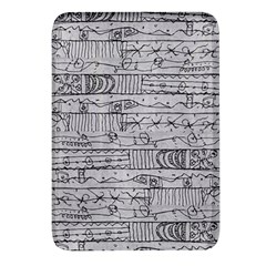 Black And White Hand Drawn Doodles Abstract Pattern Bk Rectangular Glass Fridge Magnet (4 Pack) by dflcprintsclothing