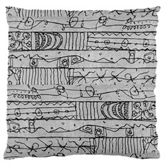 Black And White Hand Drawn Doodles Abstract Pattern Bk 16  Baby Flannel Cushion Case (two Sides) by dflcprintsclothing