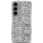 Black And White Hand Drawn Doodles Abstract Pattern Bk Samsung Galaxy S24 6.2 Inch TPU UV Case Front