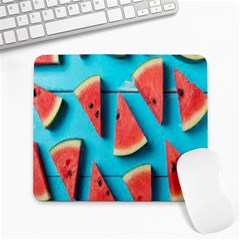 Watermelon Blue Background Large Mousepad by Azkajaya