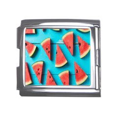 Watermelon Blue Background Mega Link Italian Charm (18mm)