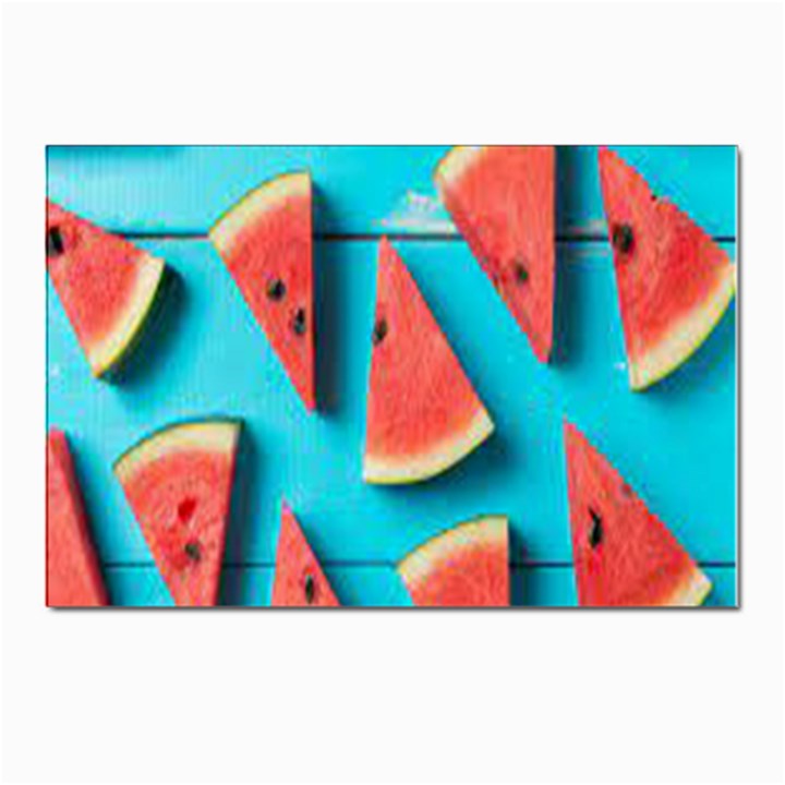 Watermelon Blue Background Postcards 5  x 7  (Pkg of 10)