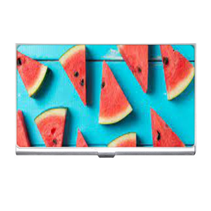 Watermelon Blue Background Business Card Holder