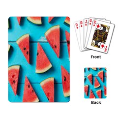 Watermelon Blue Background Playing Cards Single Design (rectangle) by Azkajaya