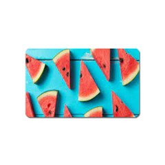 Watermelon Blue Background Magnet (name Card) by Azkajaya