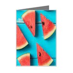 Watermelon Blue Background Mini Greeting Card Left