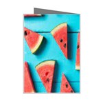 Watermelon Blue Background Mini Greeting Card Right