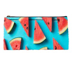 Watermelon Blue Background Pencil Case by Azkajaya