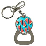 Watermelon Blue Background Bottle Opener Key Chain Front