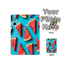 Watermelon Blue Background Playing Cards 54 Designs (mini)