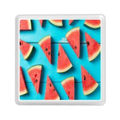 Watermelon Blue Background Memory Card Reader (square)