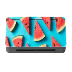 Watermelon Blue Background Memory Card Reader With Cf by Azkajaya