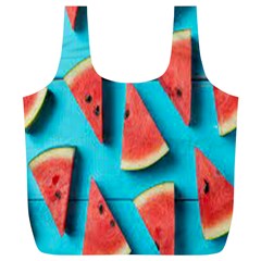 Watermelon Blue Background Full Print Recycle Bag (xl) by Azkajaya