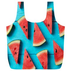 Watermelon Blue Background Full Print Recycle Bag (xxl) by Azkajaya