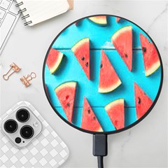 Watermelon Blue Background Wireless Fast Charger(black) by Azkajaya