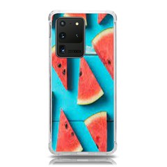 Watermelon Blue Background Samsung Galaxy S20 Ultra 6 9 Inch Tpu Uv Case by Azkajaya