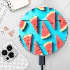 Watermelon Blue Background Wireless Fast Charger(white) by Azkajaya