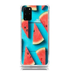 Watermelon Blue Background Samsung Galaxy S20 Plus 6 7 Inch Tpu Uv Case by Azkajaya