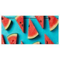 Watermelon Blue Background Banner And Sign 8  X 4  by Azkajaya