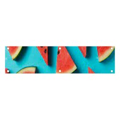 Watermelon Blue Background Banner And Sign 4  X 1  by Azkajaya