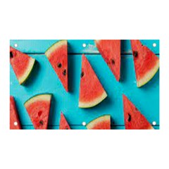 Watermelon Blue Background Banner And Sign 5  X 3  by Azkajaya