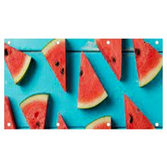 Watermelon Blue Background Banner And Sign 7  X 4  by Azkajaya