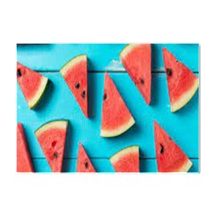 Watermelon Blue Background Crystal Sticker (a4) by Azkajaya