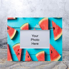 Watermelon Blue Background White Tabletop Photo Frame 4 x6  by Azkajaya