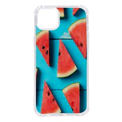 Watermelon Blue Background Iphone 14 Plus Tpu Uv Print Case by Azkajaya