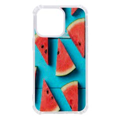 Watermelon Blue Background Iphone 13 Pro Tpu Uv Print Case by Azkajaya