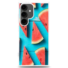 Watermelon Blue Background Samsung Galaxy S24 Plus 6 7 Inch Tpu Uv Case by Azkajaya