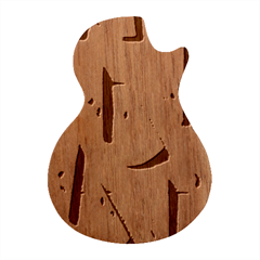 Watermelon Blue Background Guitar Shape Wood Guitar Pick Holder Case And Picks Set by Azkajaya