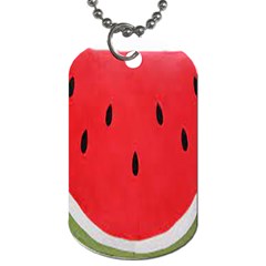 Watermelon Pillow Fluffy Dog Tag (two Sides) by Azkajaya