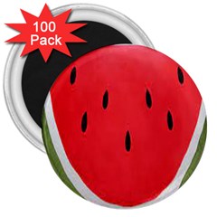 Watermelon Pillow Fluffy 3  Magnets (100 Pack) by Azkajaya