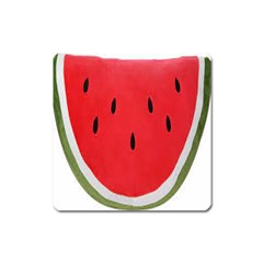 Watermelon Pillow Fluffy Square Magnet by Azkajaya