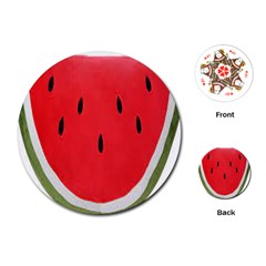 Watermelon Pillow Fluffy Playing Cards Single Design (round)