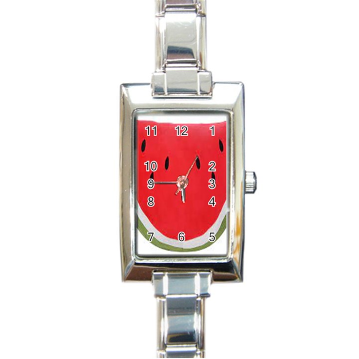 Watermelon Pillow Fluffy Rectangle Italian Charm Watch