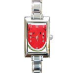 Watermelon Pillow Fluffy Rectangle Italian Charm Watch Front