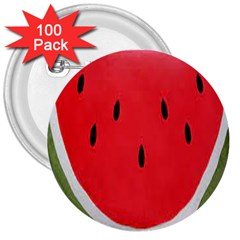 Watermelon Pillow Fluffy 3  Buttons (100 Pack)  by Azkajaya