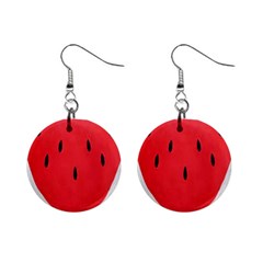 Watermelon Pillow Fluffy Mini Button Earrings by Azkajaya