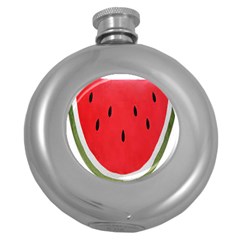 Watermelon Pillow Fluffy Round Hip Flask (5 Oz) by Azkajaya