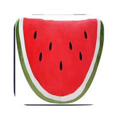 Watermelon Pillow Fluffy Square Metal Box (black) by Azkajaya